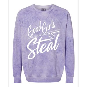 Softball Art For Women Good Steal Baseball Pitcher Colorblast Crewneck Sweatshirt