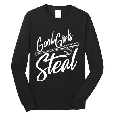 Softball Art For Women Good Steal Baseball Pitcher Long Sleeve Shirt