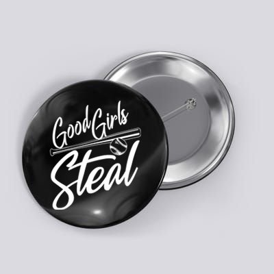 Softball Art For Women Good Steal Baseball Pitcher Button