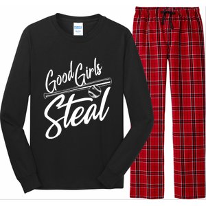 Softball Art For Women Good Steal Baseball Pitcher Long Sleeve Pajama Set