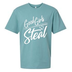 Softball Art For Women Good Steal Baseball Pitcher Sueded Cloud Jersey T-Shirt