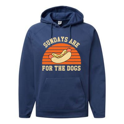 Sundays Are For The Dogs Hot Dog Lover Grill Daddy Barbecue Gift Performance Fleece Hoodie