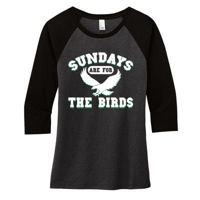 Sundays Are For The Birds Football Philadelphia Women's Tri-Blend 3/4-Sleeve Raglan Shirt