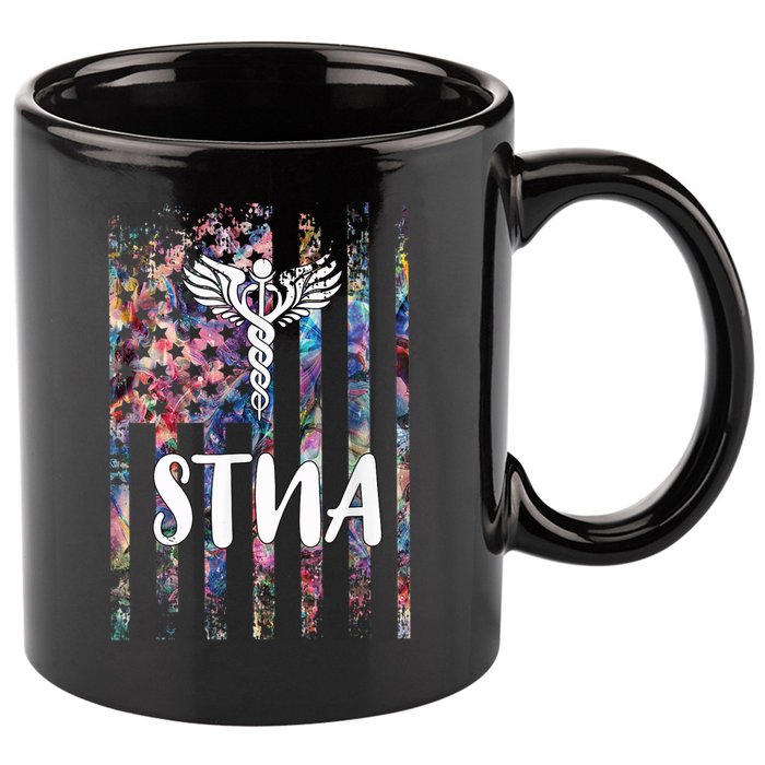 STNA American Flag 11oz C Handle Ceramic Mug