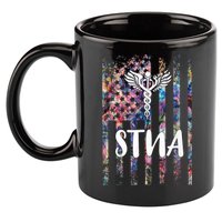 STNA American Flag 11oz C Handle Ceramic Mug