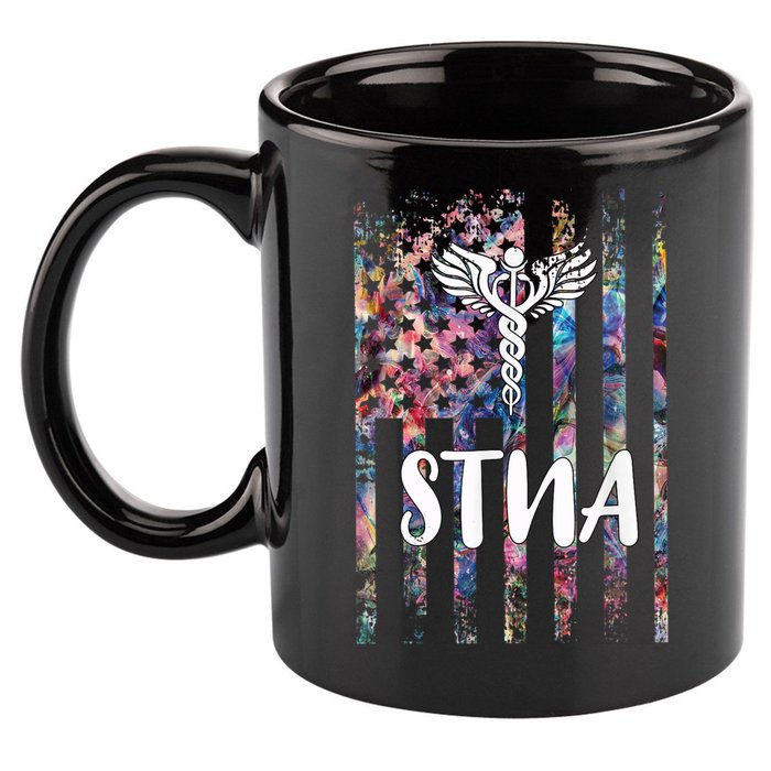 STNA American Flag 11oz C Handle Ceramic Mug
