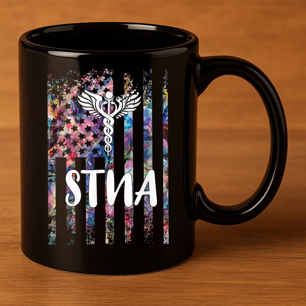 STNA American Flag 11oz C Handle Ceramic Mug