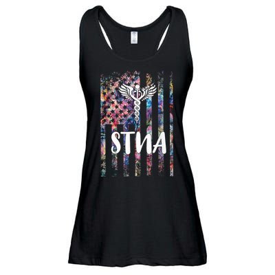 STNA American Flag Ladies Essential Flowy Tank