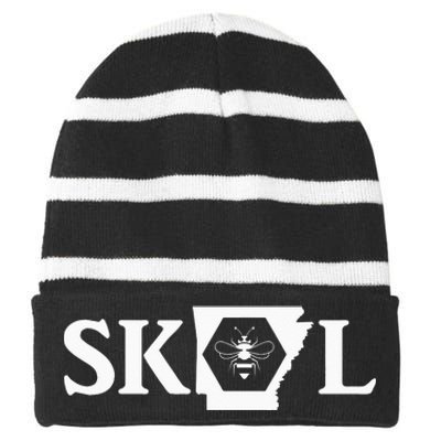 SKAL Arkansas funny saying quote Striped Beanie with Solid Band