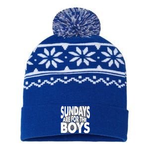 Sundays Are For The American Football Gift USA-Made Snowflake Beanie