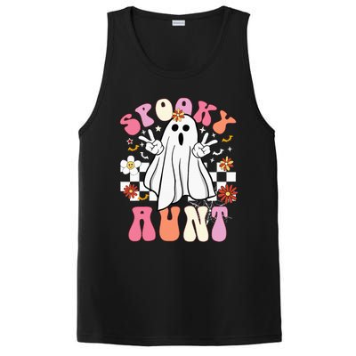 Spooky Aunt Floral Ghost Hippie Halloween Spooky Family PosiCharge Competitor Tank