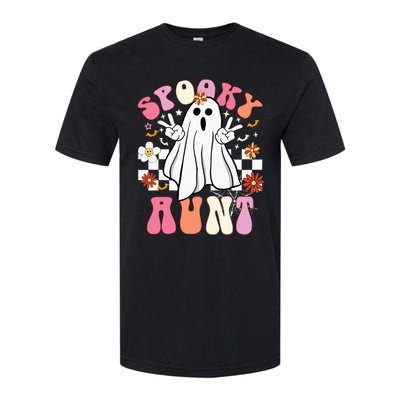 Spooky Aunt Floral Ghost Hippie Halloween Spooky Family Softstyle CVC T-Shirt