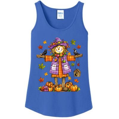 Scarecrow Autumn Fall Season Pumpkin Thanksgiving Halloween Gift Ladies Essential Tank