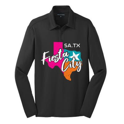 San Antonio Fiesta City Cinco De Mayo Squad Texas Silk Touch Performance Long Sleeve Polo