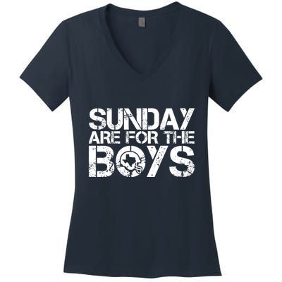 Sunday Are For The Boy Football Fan Women's V-Neck T-Shirt