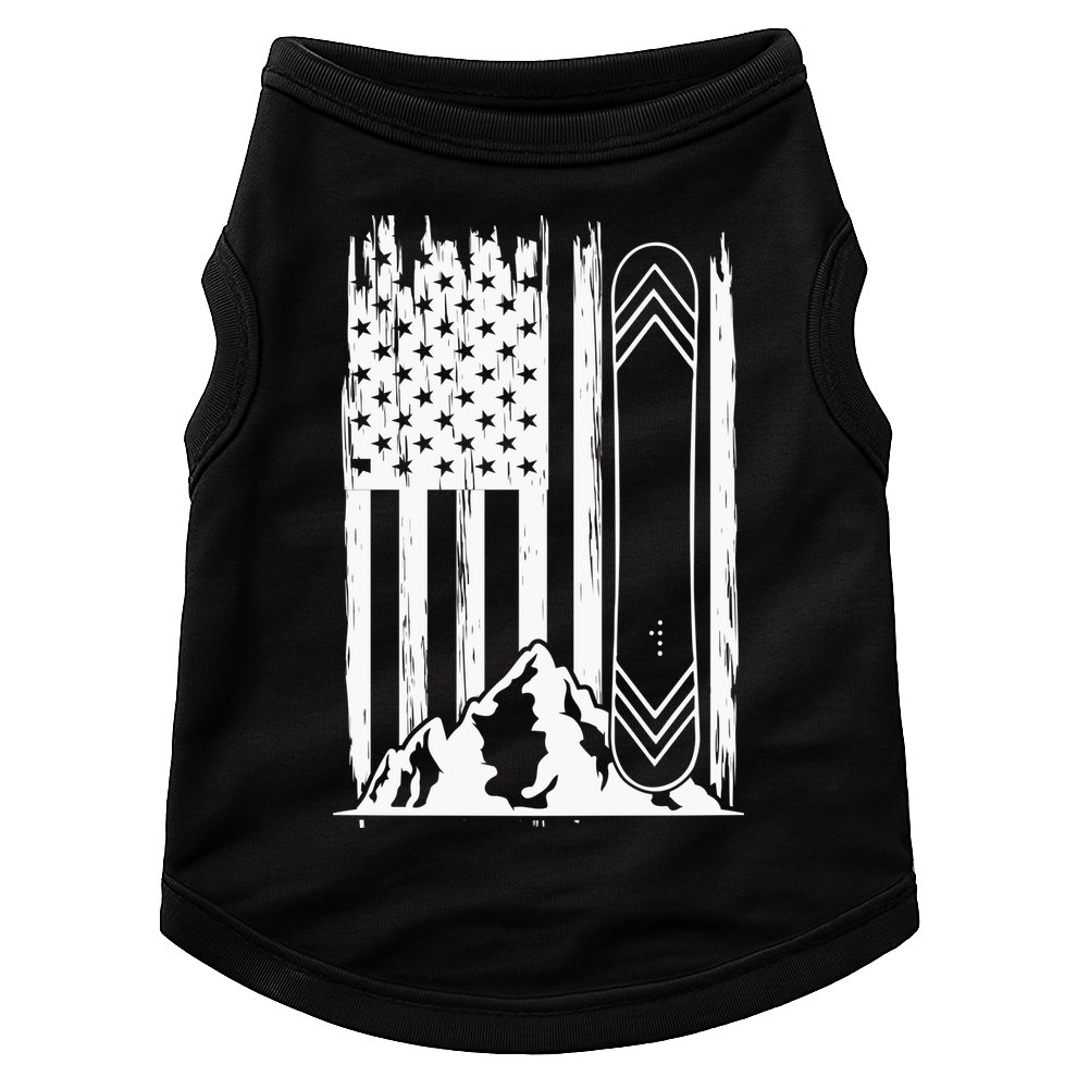 Snowboarding American Flag Doggie Tank