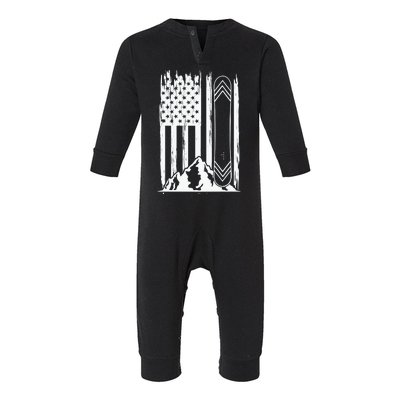 Snowboarding American Flag Infant Fleece One Piece