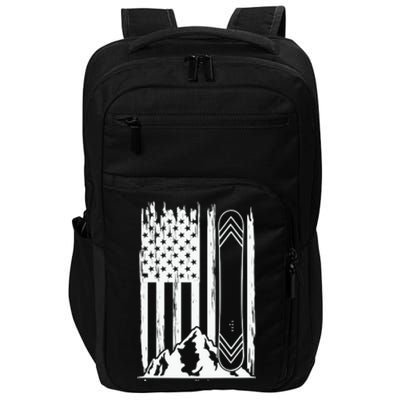 Snowboarding American Flag Impact Tech Backpack