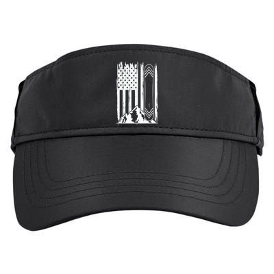 Snowboarding American Flag Adult Drive Performance Visor