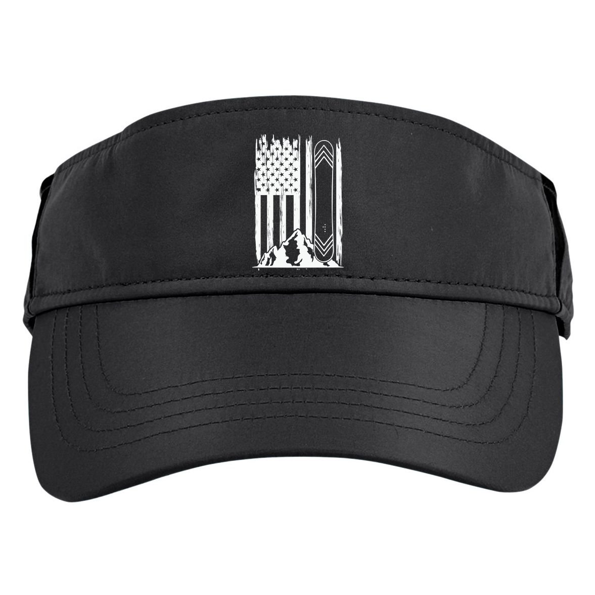 Snowboarding American Flag Adult Drive Performance Visor