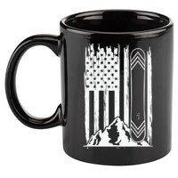 Snowboarding American Flag 11oz C Handle Ceramic Mug