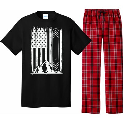 Snowboarding American Flag Pajama Set