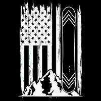 Snowboarding American Flag Flatbill Hat