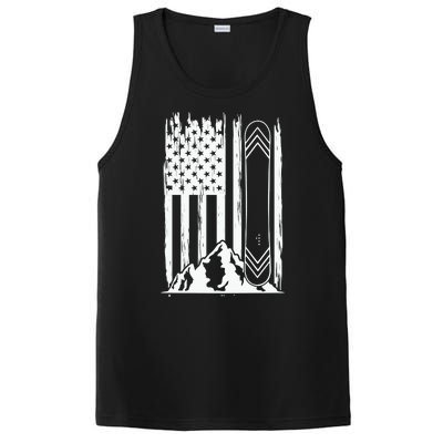 Snowboarding American Flag PosiCharge Competitor Tank