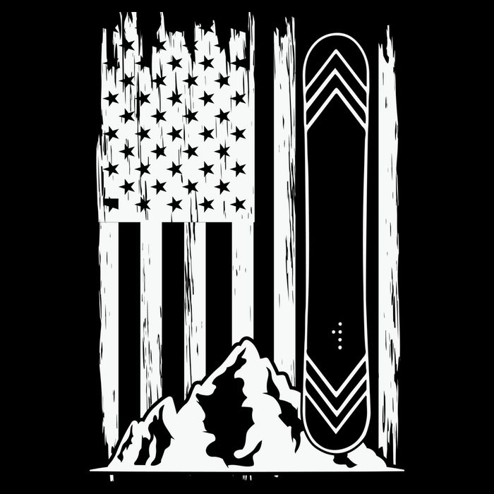 Snowboarding American Flag Wool Snapback Cap