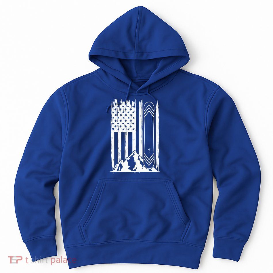 Snowboarding American Flag Hoodie