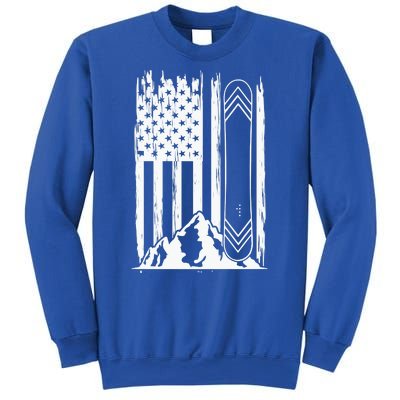 Snowboarding American Flag Sweatshirt