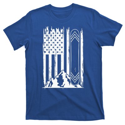 Snowboarding American Flag T-Shirt