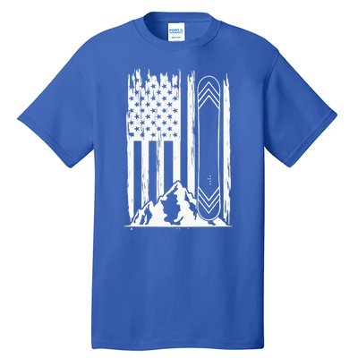 Snowboarding American Flag Tall T-Shirt