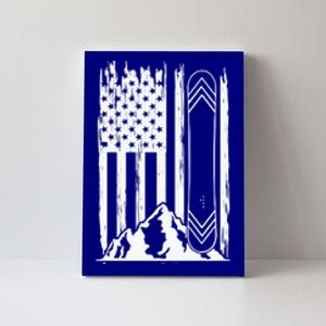 Snowboarding American Flag Canvas