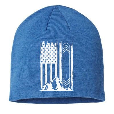 Snowboarding American Flag Sustainable Beanie