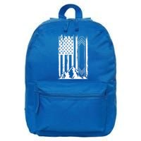 Snowboarding American Flag 16 in Basic Backpack