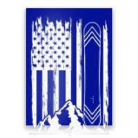 Snowboarding American Flag Poster