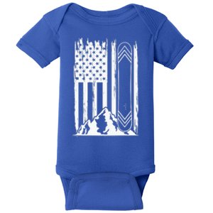 Snowboarding American Flag Baby Bodysuit