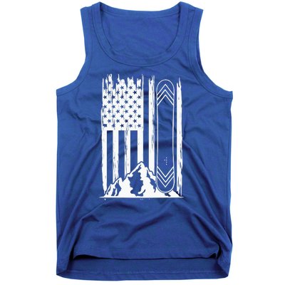 Snowboarding American Flag Tank Top