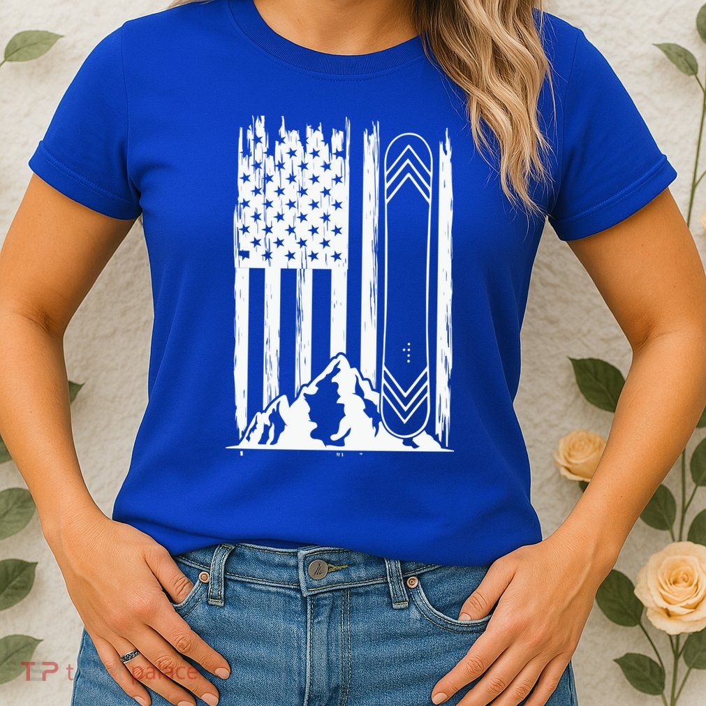 Snowboarding American Flag Women's T-Shirt