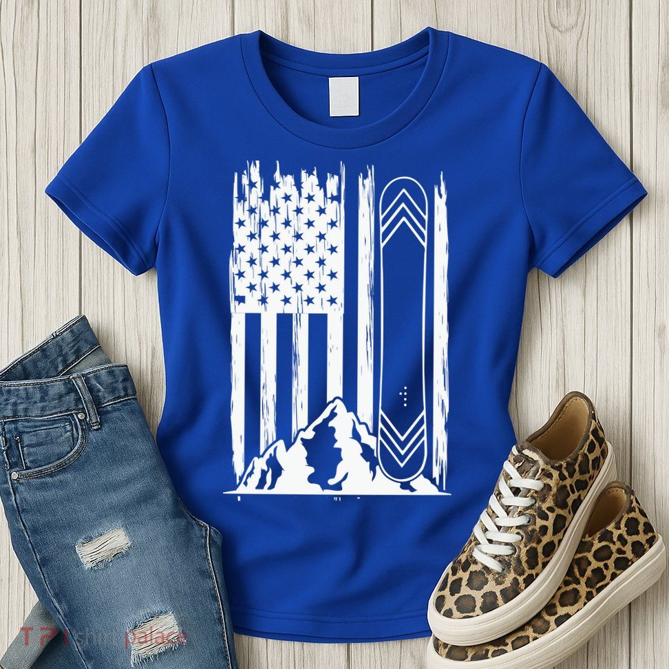 Snowboarding American Flag Women's T-Shirt