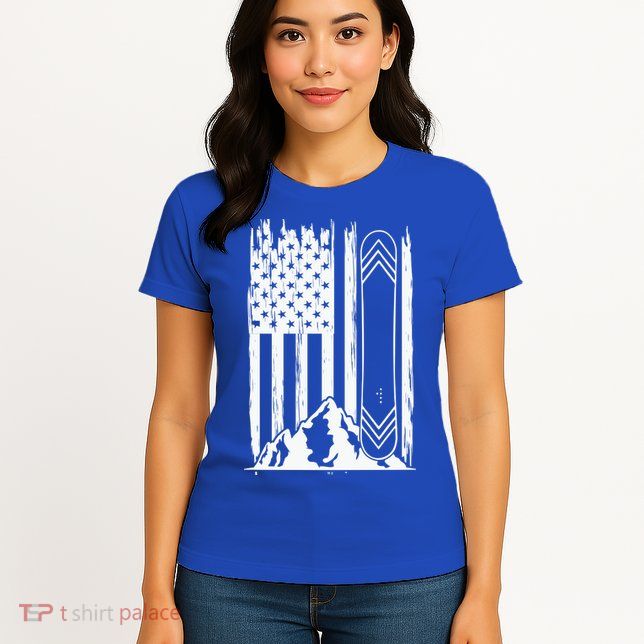 Snowboarding American Flag Women's T-Shirt