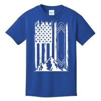 Snowboarding American Flag Kids T-Shirt