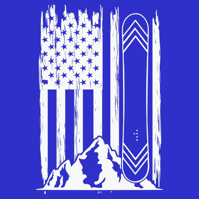 Snowboarding American Flag Zip Tote Bag