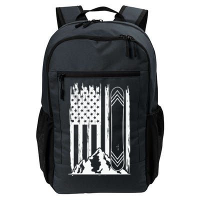 Snowboarding American Flag Daily Commute Backpack