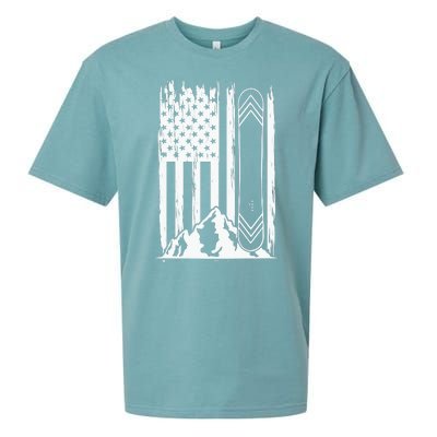 Snowboarding American Flag Sueded Cloud Jersey T-Shirt