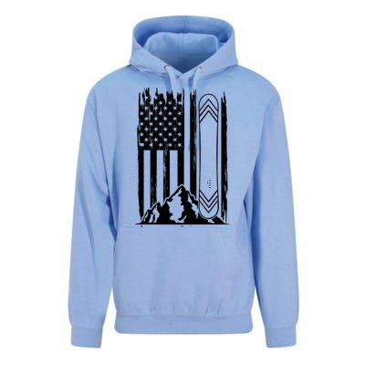 Snowboarding American Flag Unisex Surf Hoodie