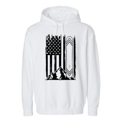 Snowboarding American Flag Garment-Dyed Fleece Hoodie