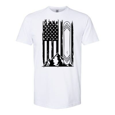 Snowboarding American Flag Softstyle® CVC T-Shirt