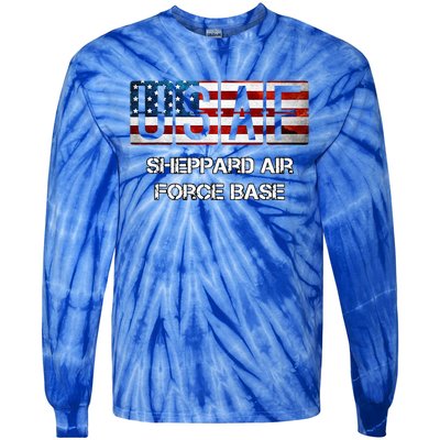 Sheppard A.Ir Force Base Distressed Tie-Dye Long Sleeve Shirt